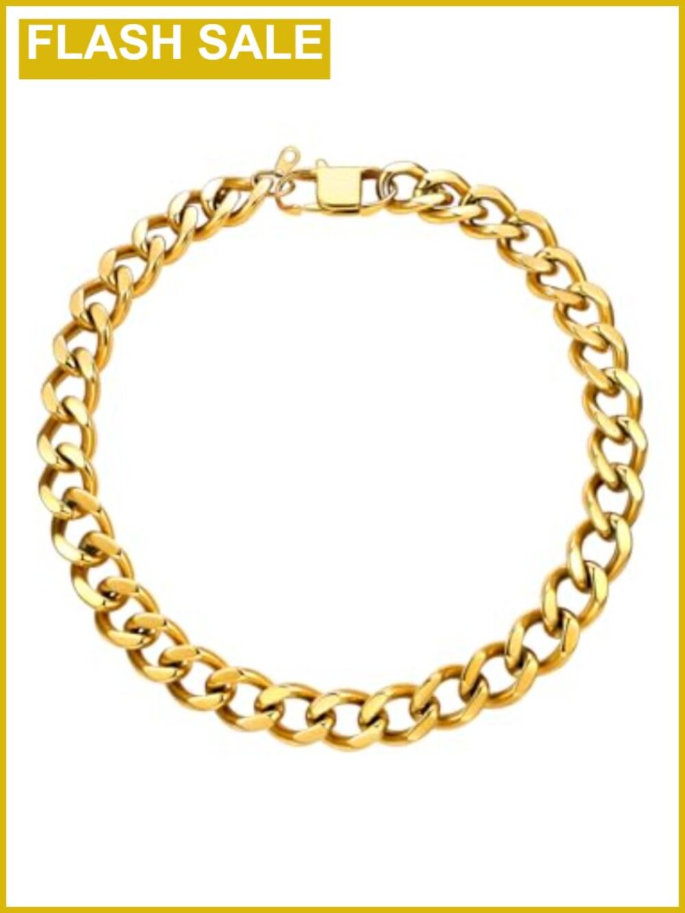 Stainless Steel Cuban Link Chain Necklace 16mm Gold Plated 18in